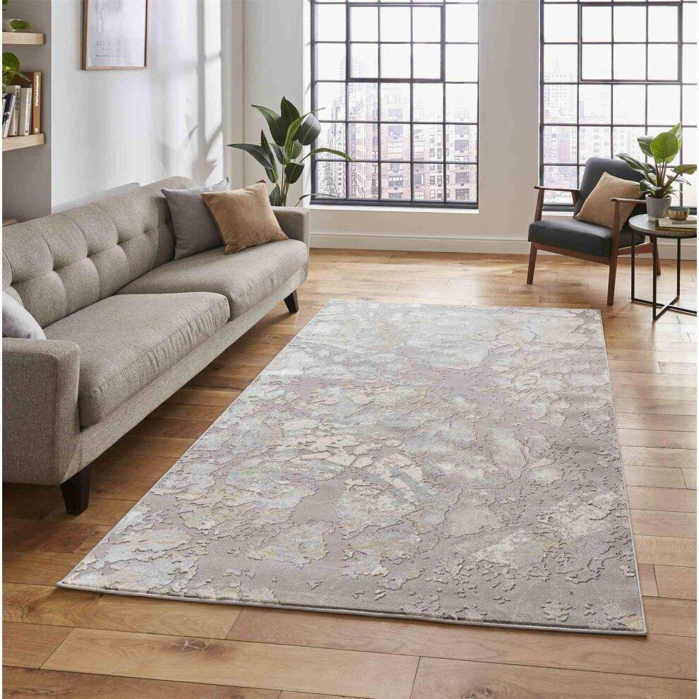 Think Rugs Apollo 2677 Modern Abstract High Density Gold, Grey cm