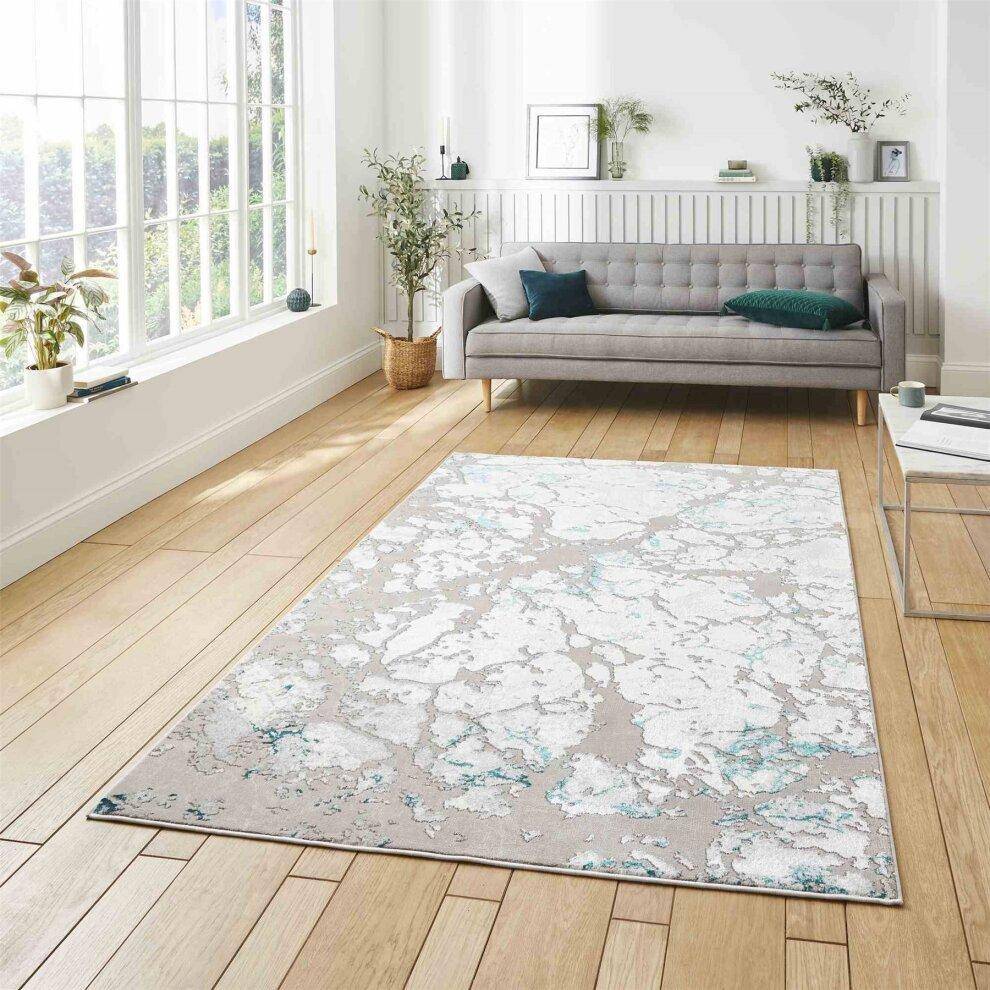 Think Rugs Apollo 2677 Modern Abstract Green, Grey cm