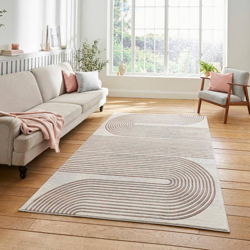 Think Rugs Apollo 2683 Modern Abstract Pink, Grey cm