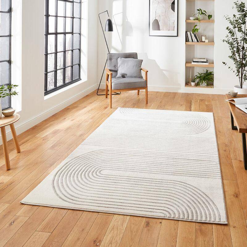 Think Rugs Apollo 2683 Modern Abstract High White, Grey, Multicolour