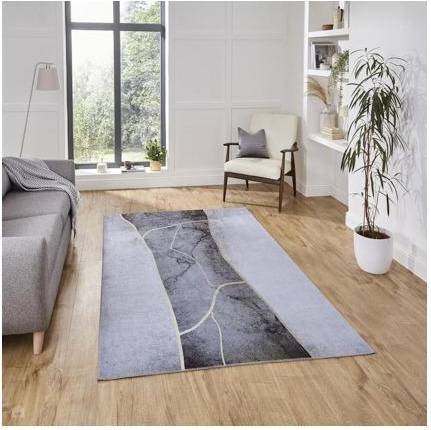 Think Rugs Force K7280 Abstract Grey, Gold