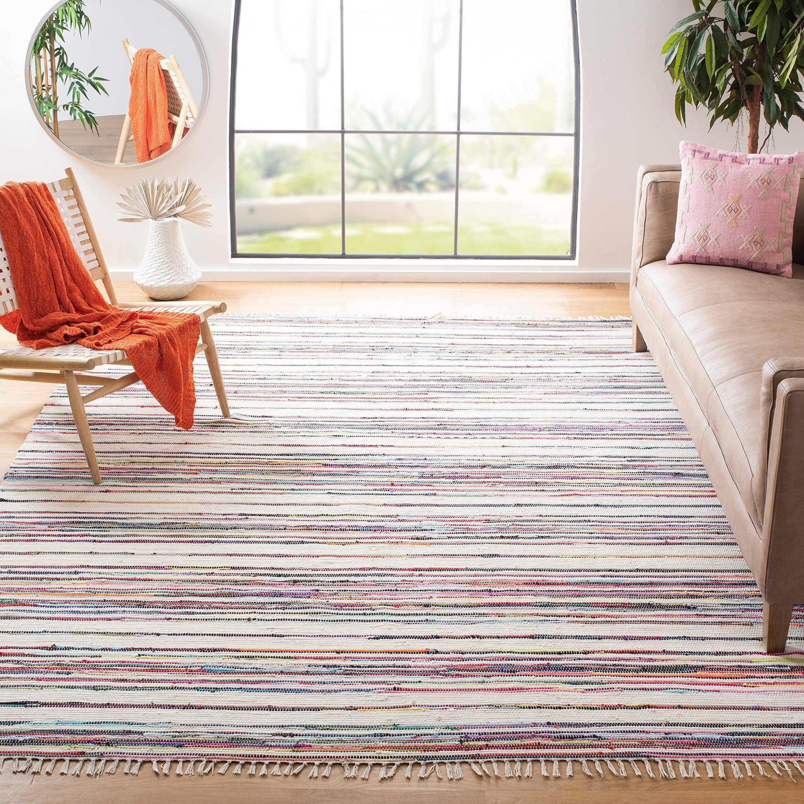Safavieh Rag Rug Collection Multicolor, White