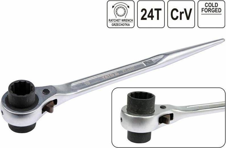 DOUBLE RATCHET WRENCH 19x22MM