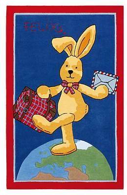 Felix The Rabbit Blue Rug Rectangle 110 x 170 cm