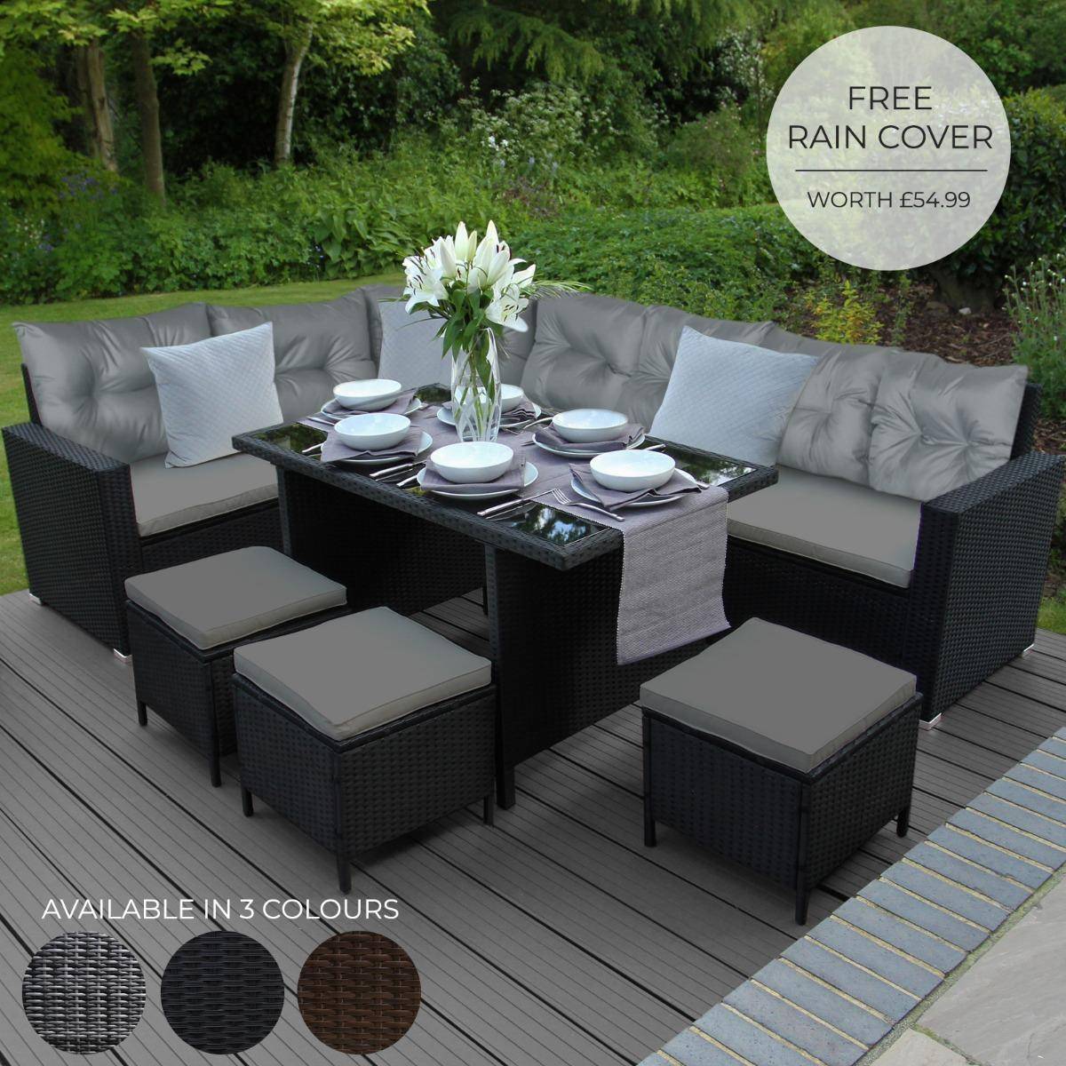 Rattan furniture rattan corner set Jardí Rattan Corner Outdoor Lounge Set