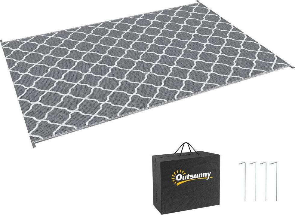 OutSunny Reversible Outdoor Rug - Grey
