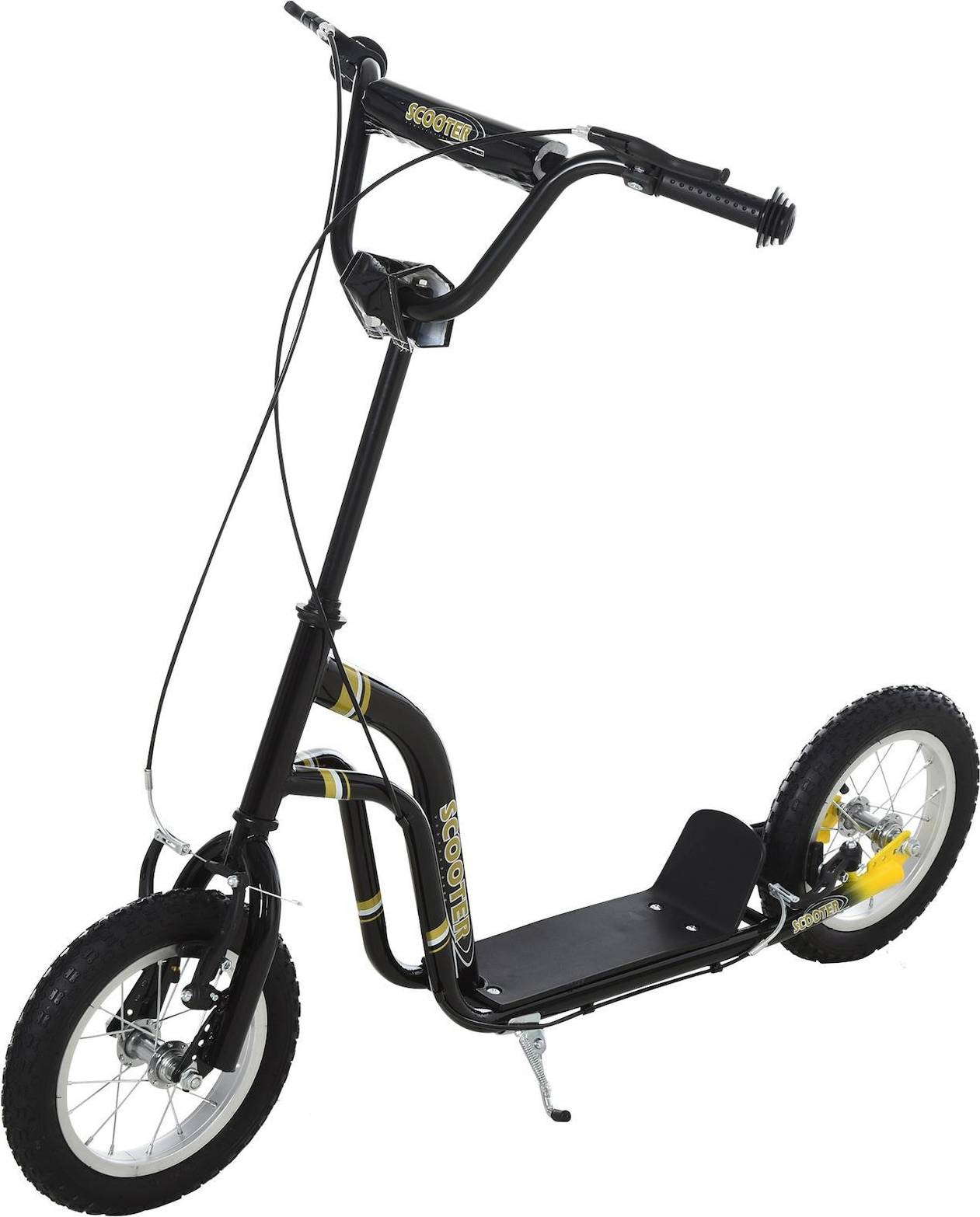 Homcom Tretroller mit Handbremse schwarz
