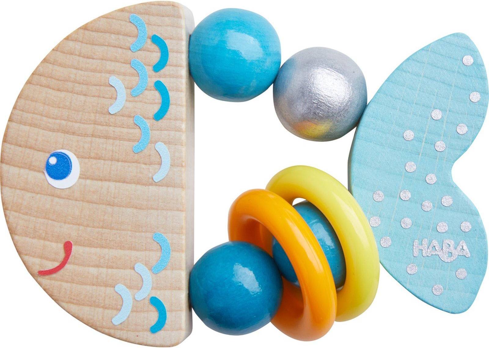 Haba Rattlefish Wooden Baby Rattle Teething Toy