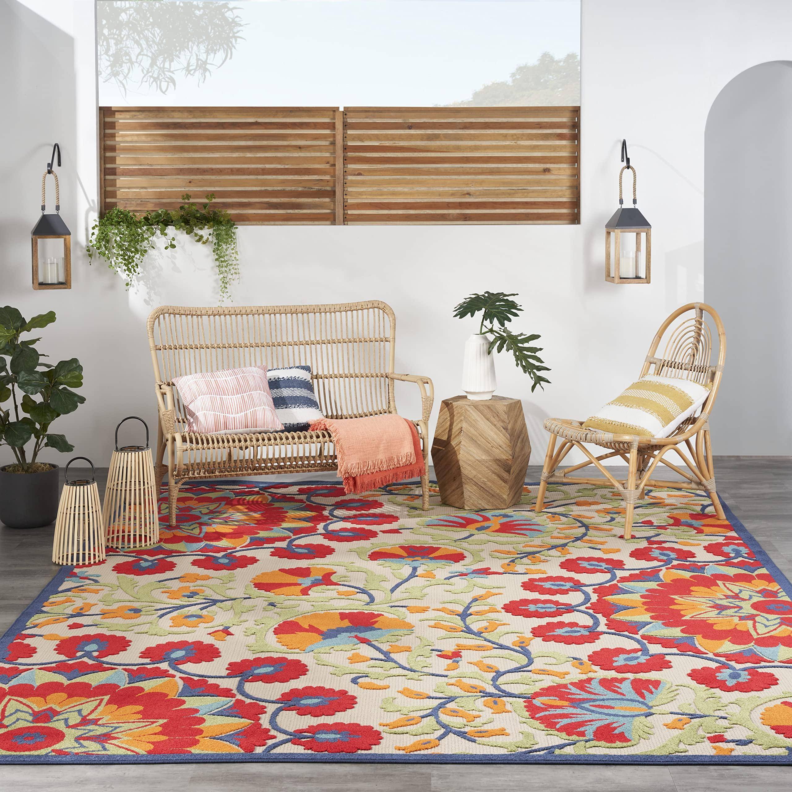 Nourison Aloha Red, Multicolor