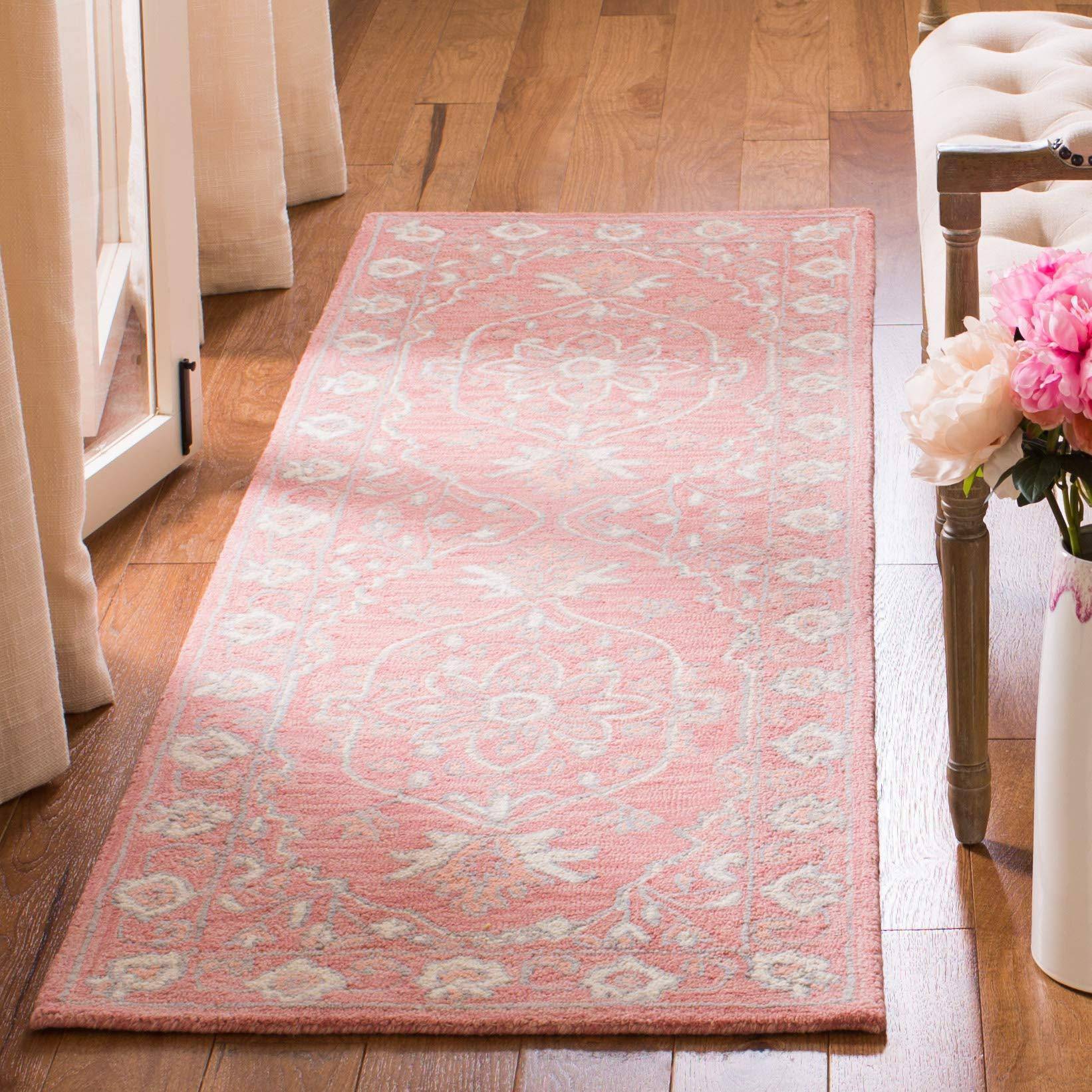 Safavieh Micro-Loop Collection Pink, Multicolor, White