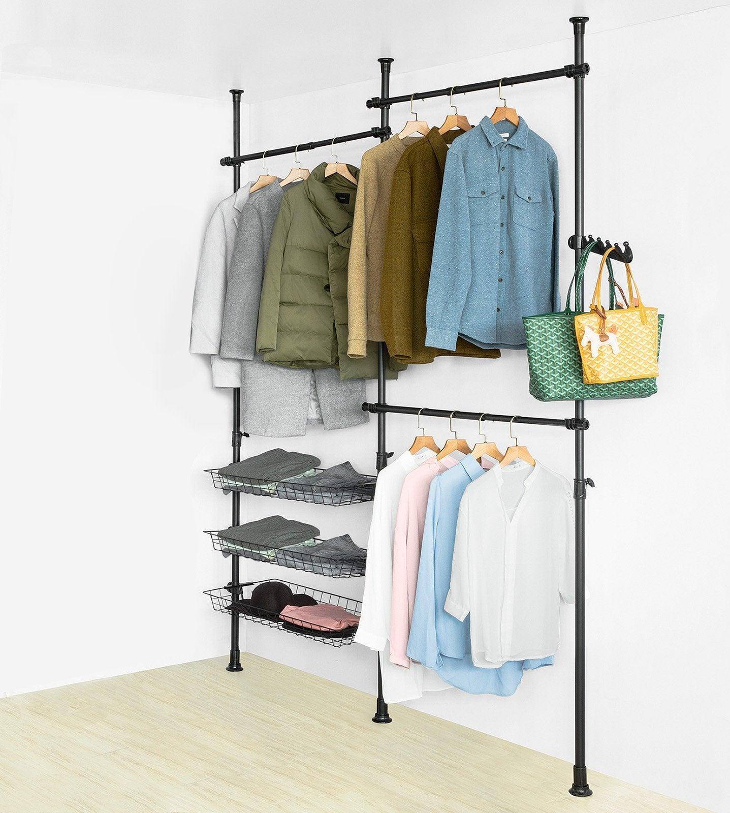 SoBuy Black Clothes Rack Shelving System