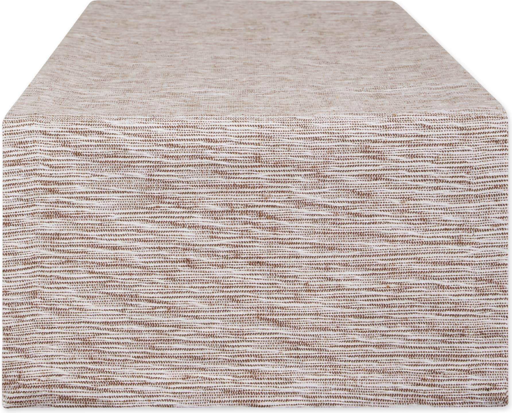 DII Tonal Slubby Rib Tablecloth Brown, White