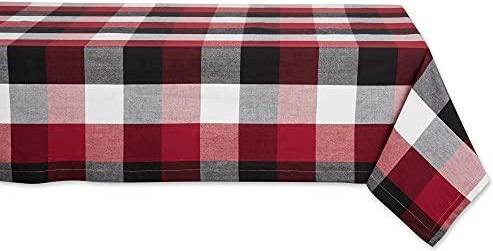 DII Cardinal Tri Color Check Tablecloth Red