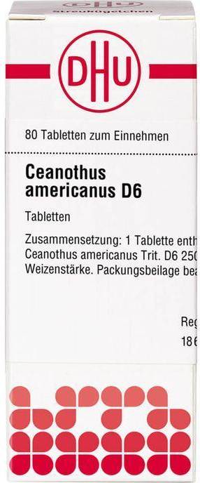 CEANOTHUS AMERICANUS D 6 Tabletten 80 St.