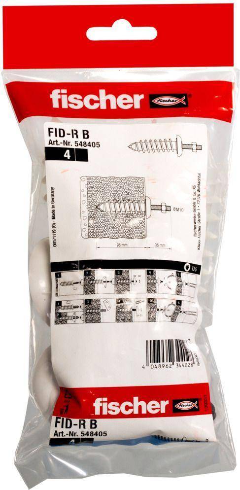 Fischer FID-R B VE4 All Purpose Plug 4 Pack