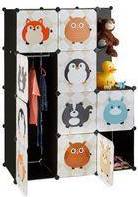 Relaxdays Modular Kids Storage Shelf Animal Themed Plug-In Wardrobe System