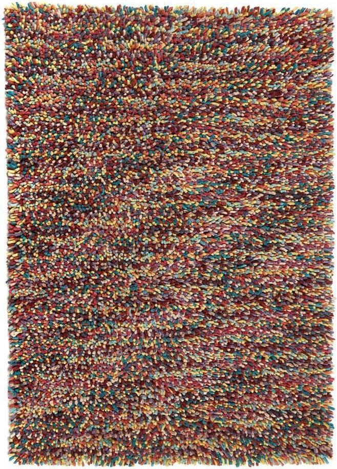 Rocks Shaggy Wool Rug Multi