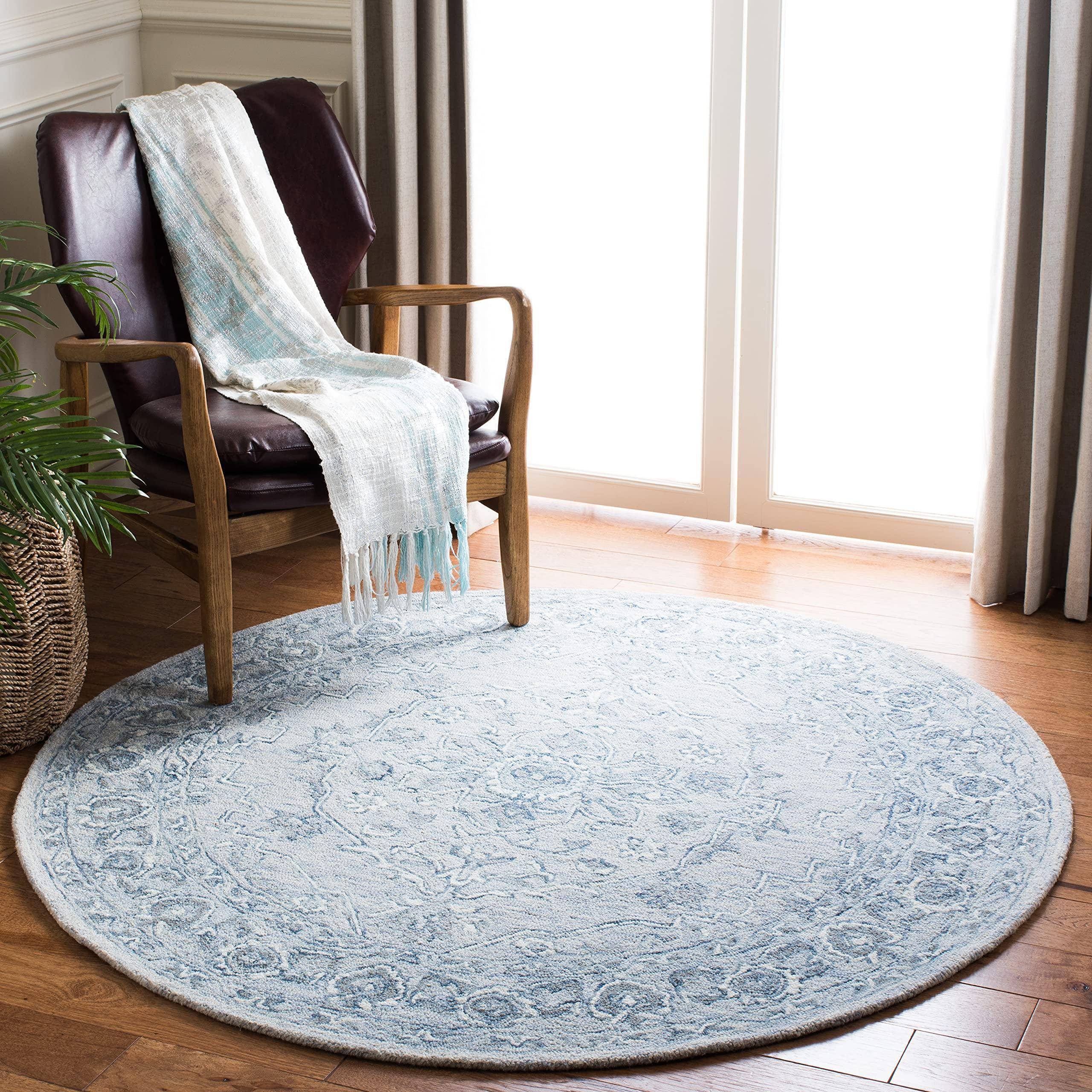 Safavieh Micro-Loop Collection White, Blue