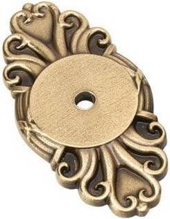 Emtek Back Plate for Knobs Ribbon Reed Antique Brass
