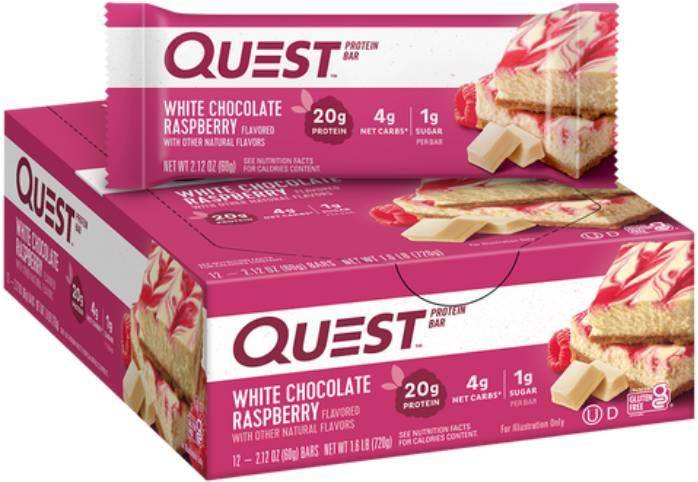Quest Nutrition White Chocolate Raspberry Protein Bars 12 pcs