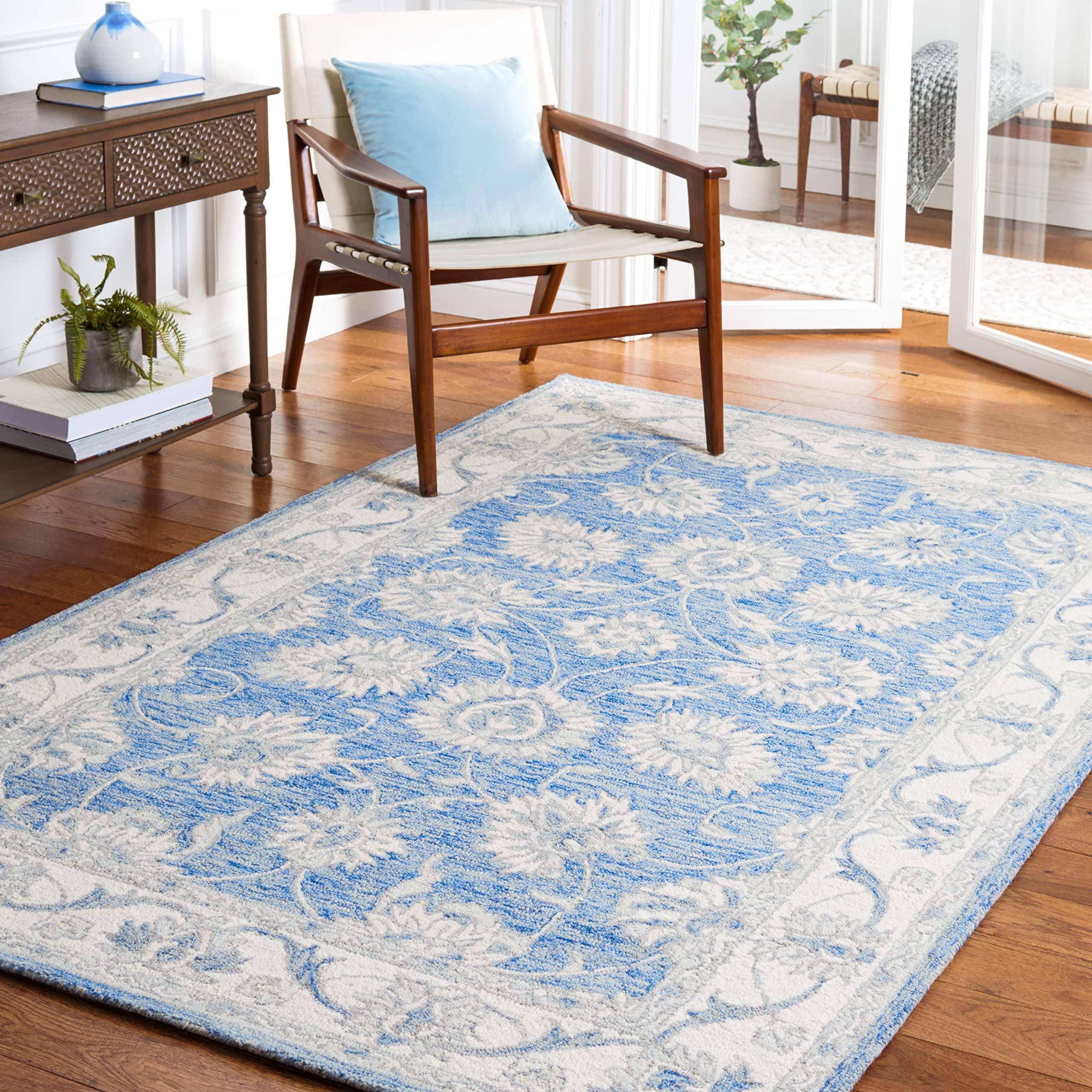Safavieh Micro-Loop Collection White, Blue