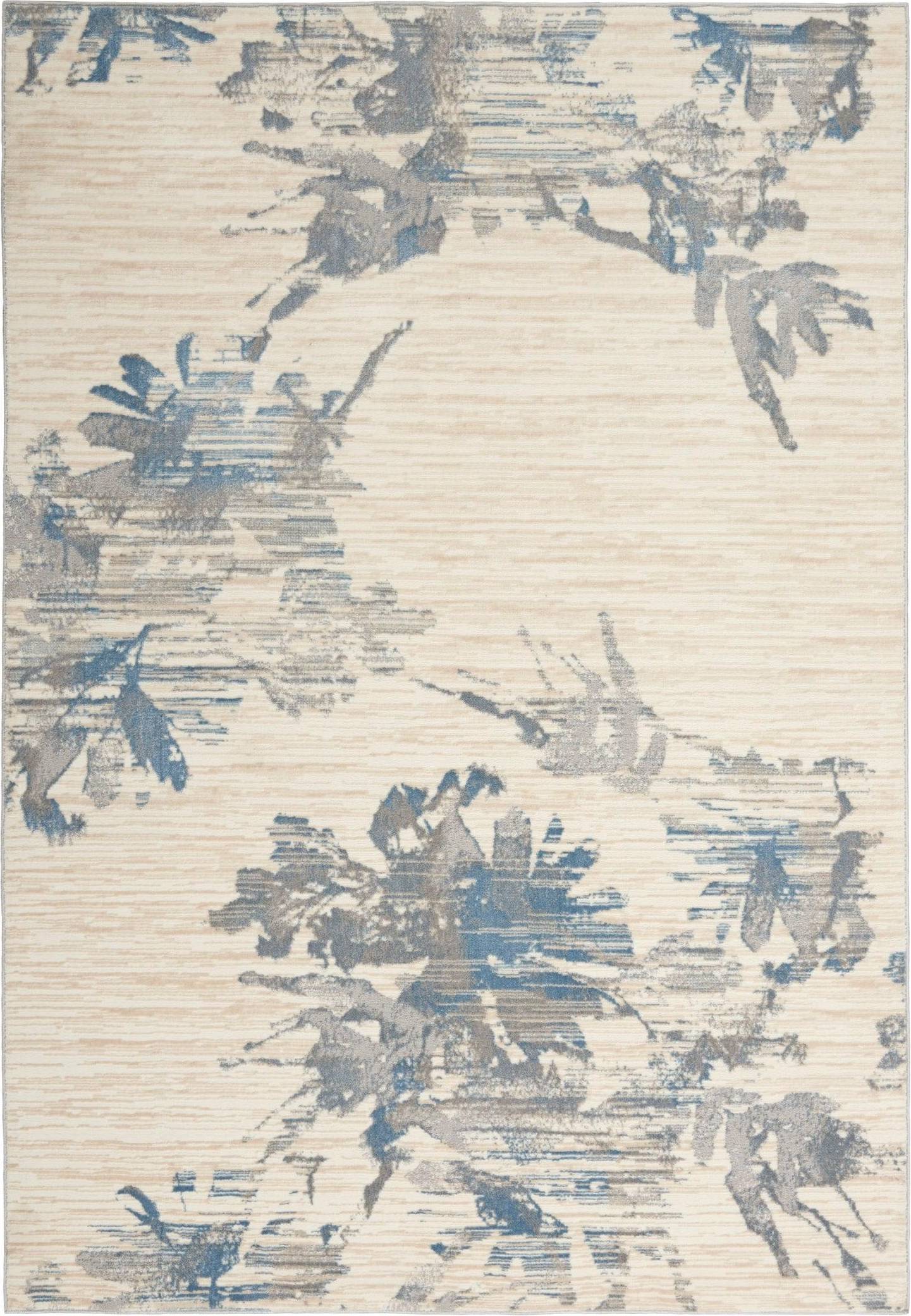 Enchanting Abstract Floral Rug Grey