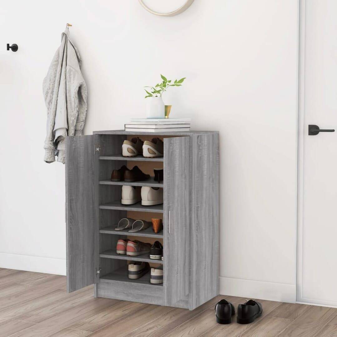vidaXL grey sonoma Engineered Shoe Rack