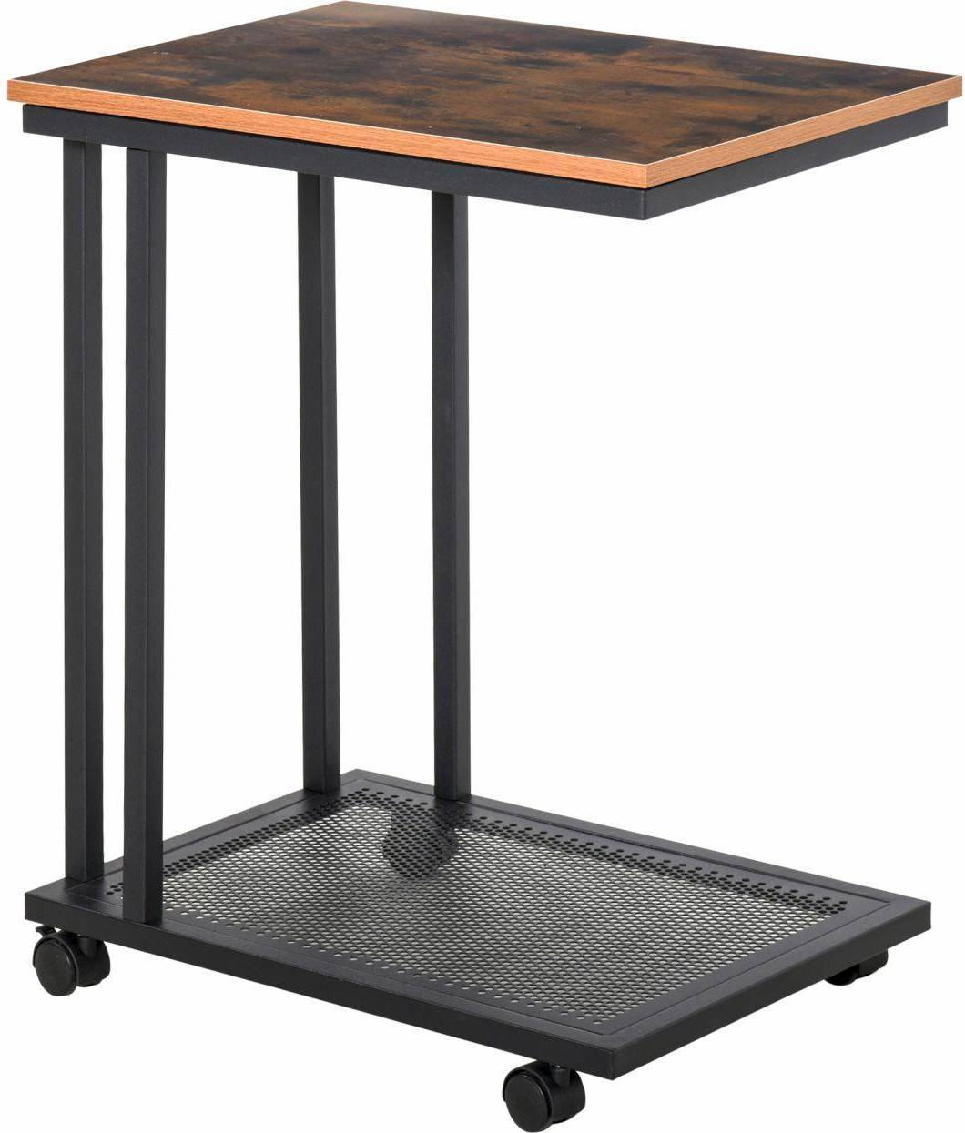 Homcom Sidebord C-Formet Serveringsvogn Laptop Rullebord