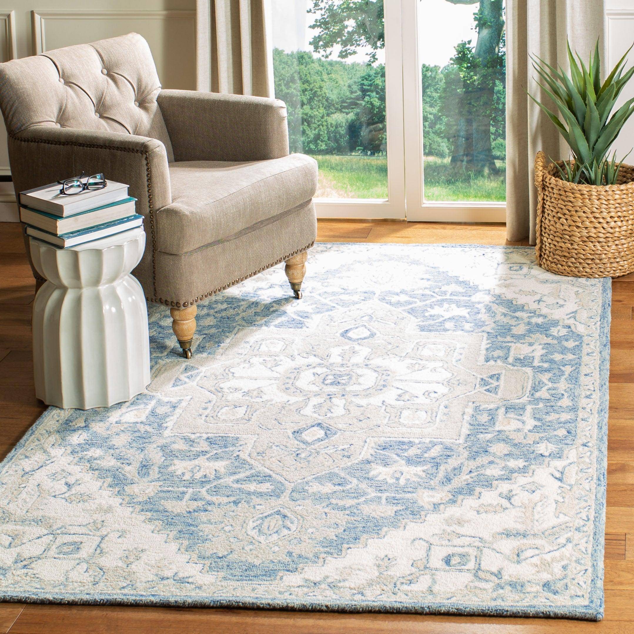 Safavieh Micro-Loop Collection MLP503M Blue, White