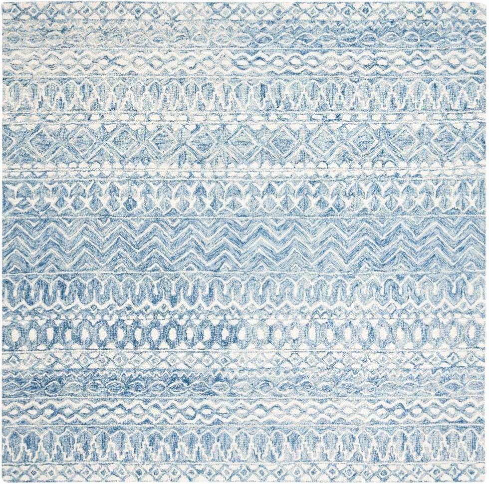 Safavieh Micro-Loop Collection Multicolor, White, Blue