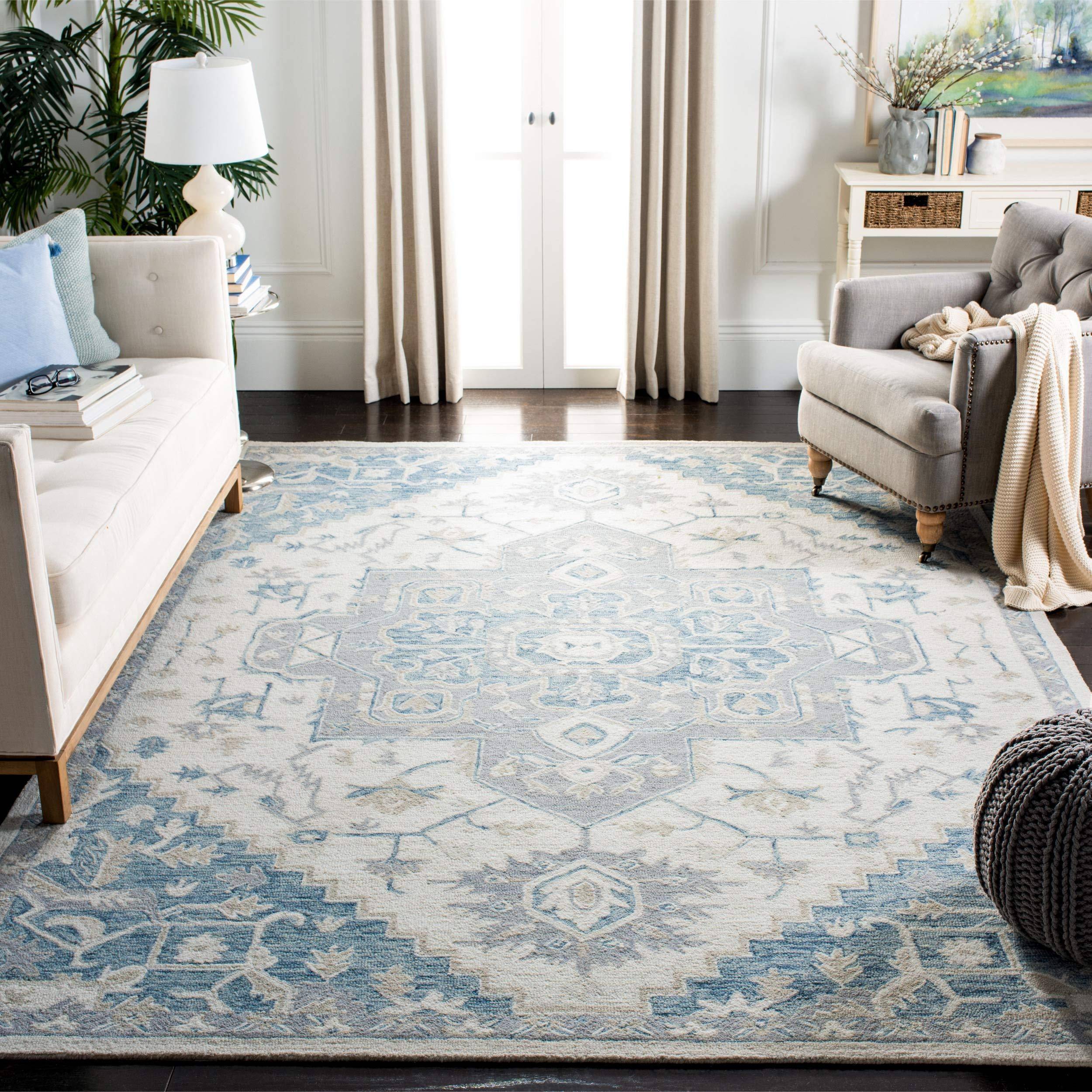 Safavieh Micro-Loop Collection White, Blue, Multicolor, Natural