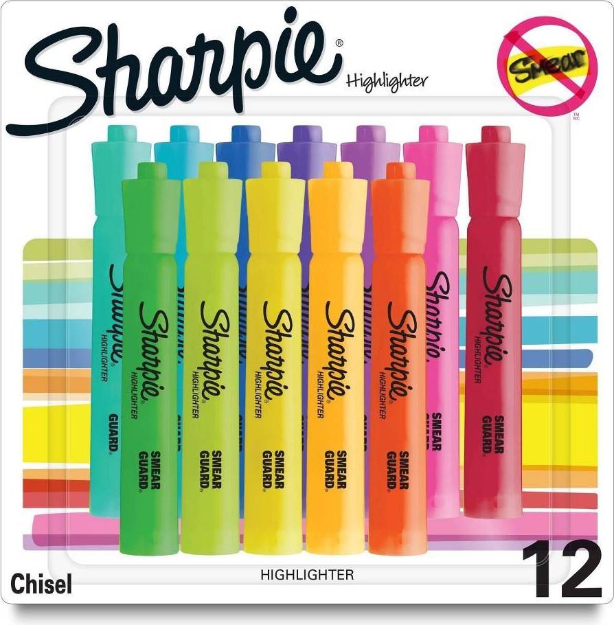 Sharpie Tank Highlighters Assorted Color 12 Count