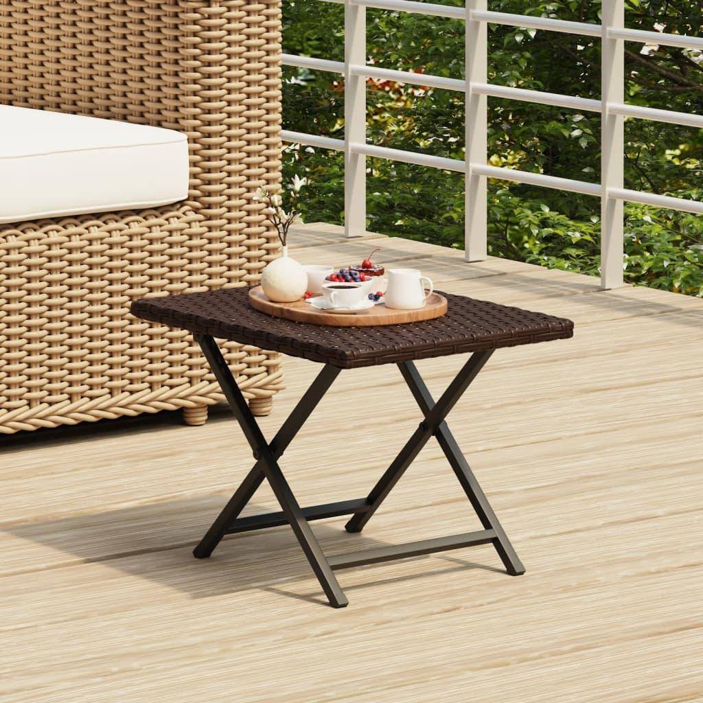vidaXL Foldbart Bord Brun Poly Rattan