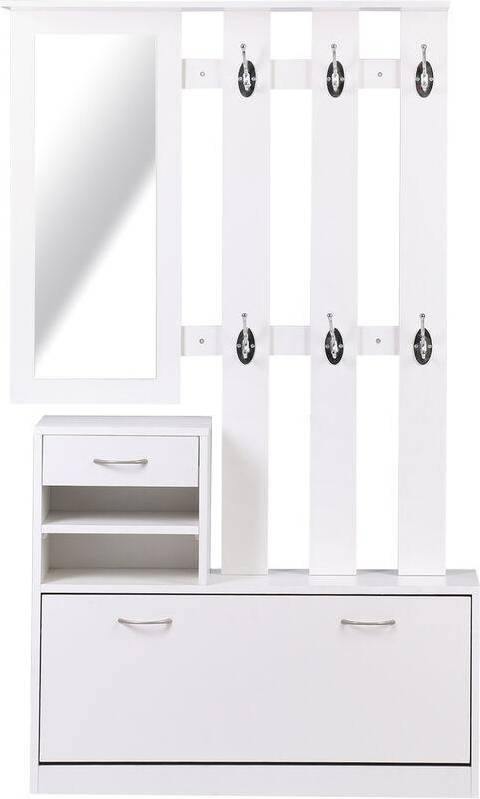 Rack cabinet Homcom Entryway Organizer White Shoe Rack 90x75cm