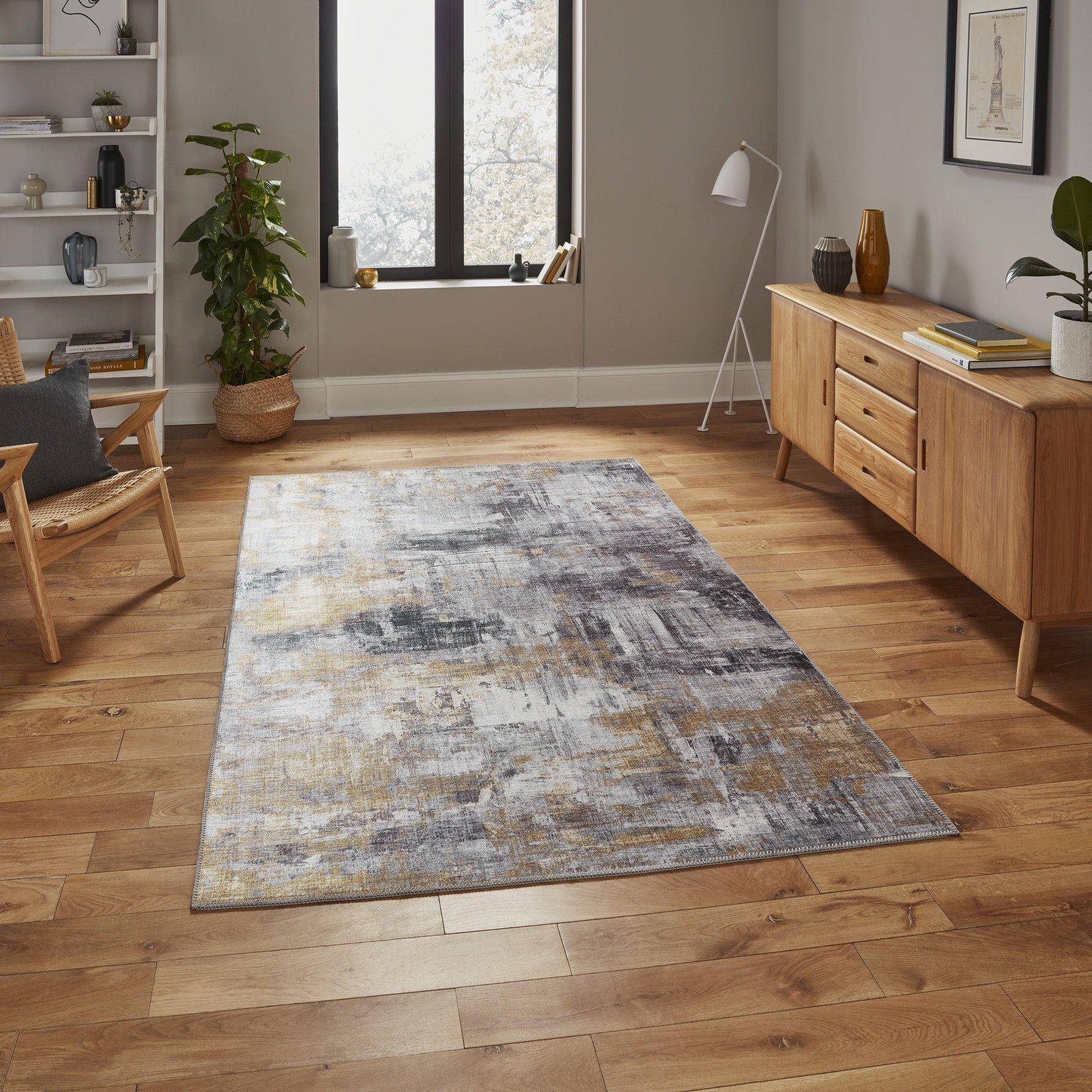 Think Rugs Rio G4719 Grey, Yellow