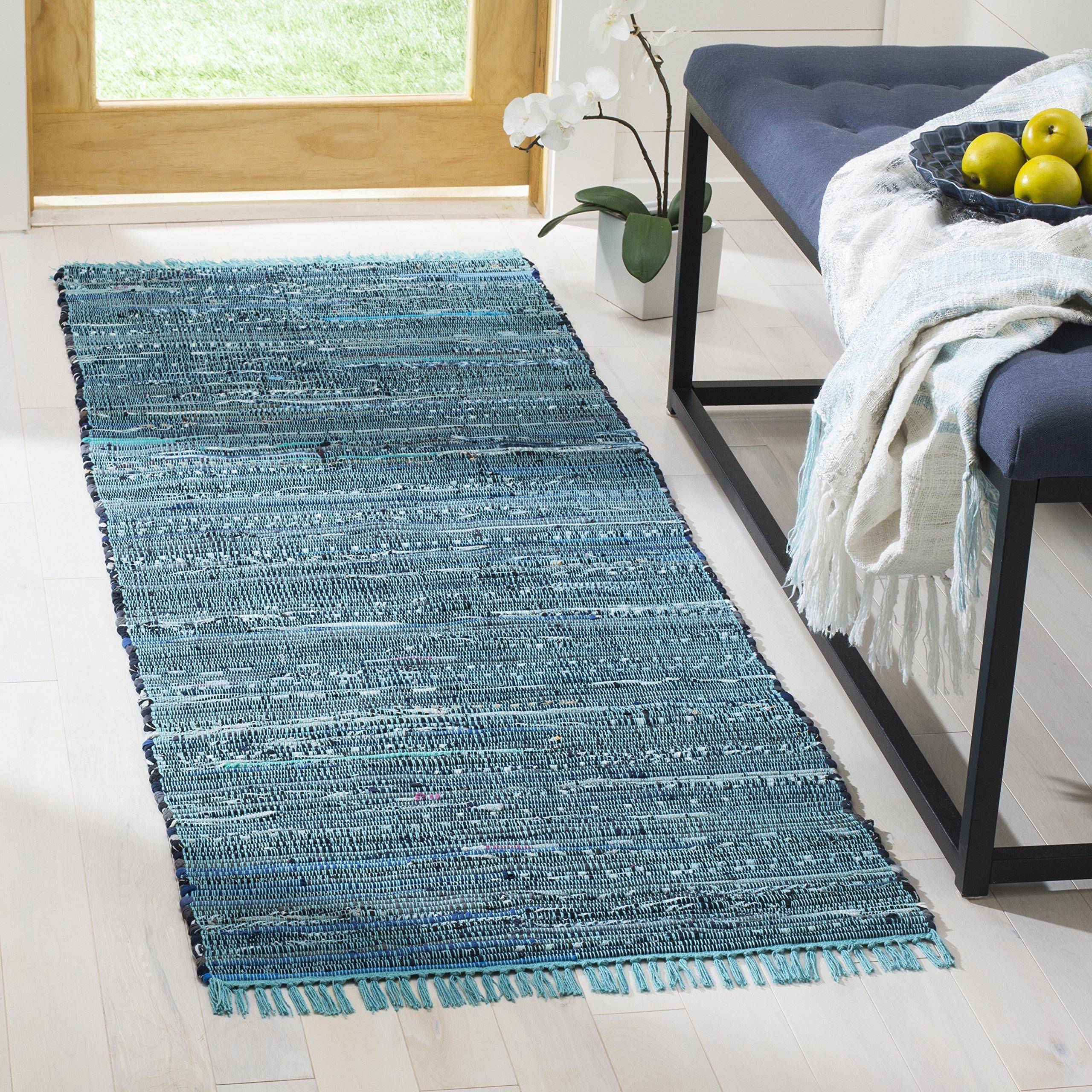 Safavieh Rag Rug Elijah Multicolor, Blue 27x"