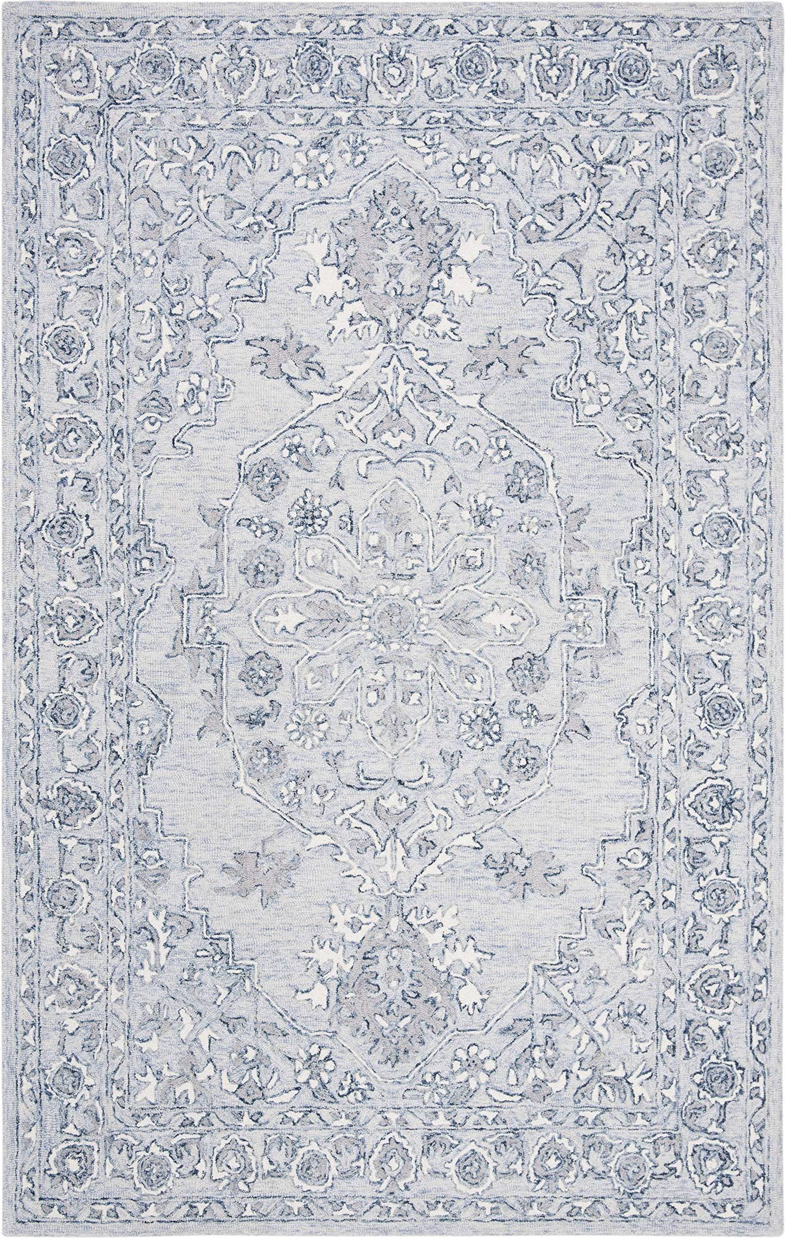 Safavieh Micro-Loop Collection White, Blue