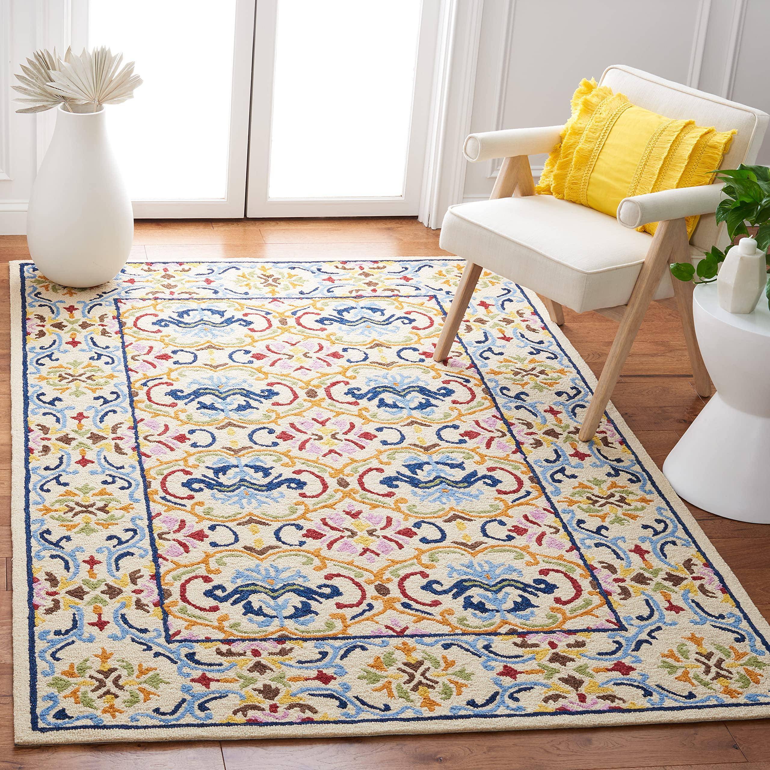 Safavieh Micro-Loop Collection Beige, Blue