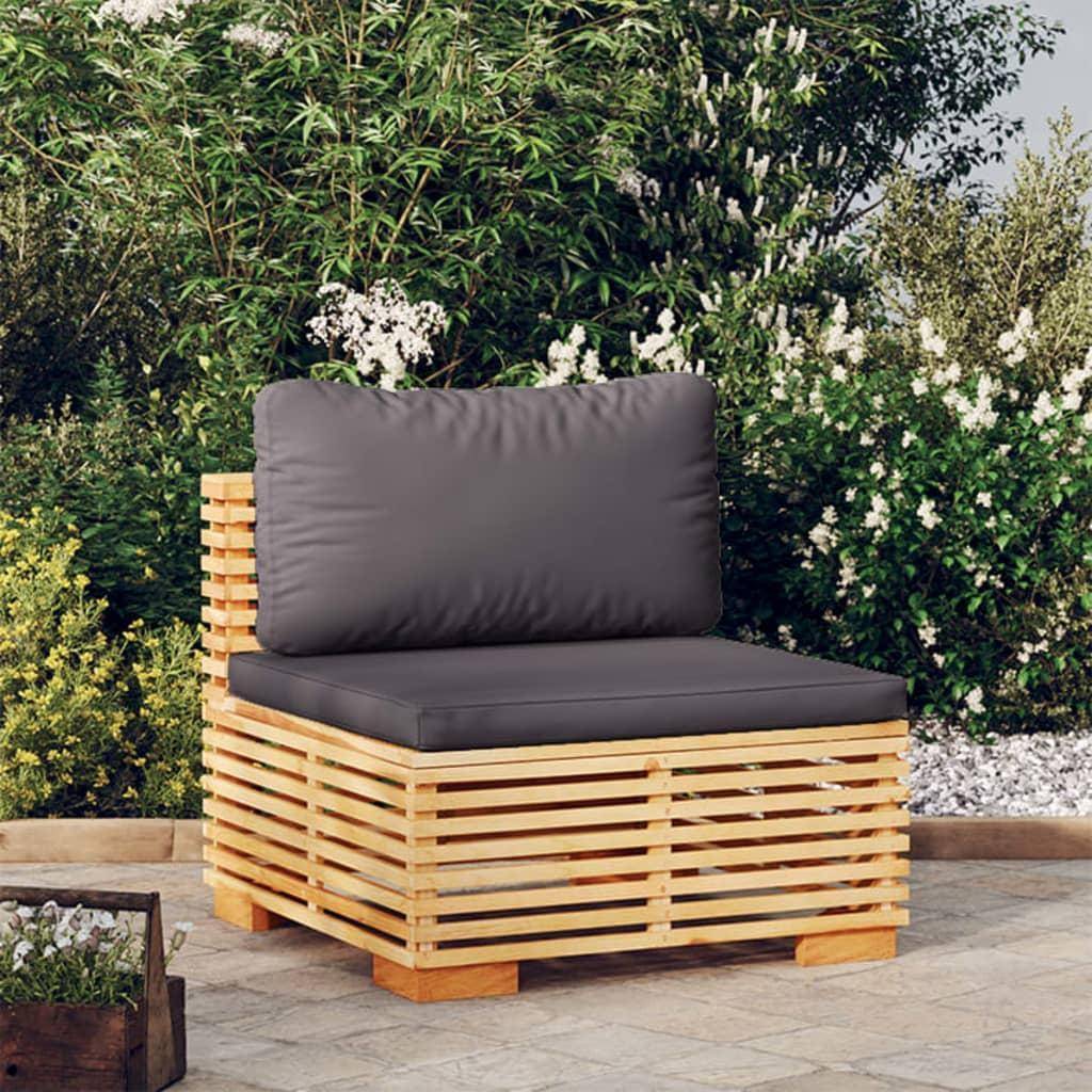 vidaXL Midtmodul Hagesofa Modulsofa Mørkgrå Modulsoffa