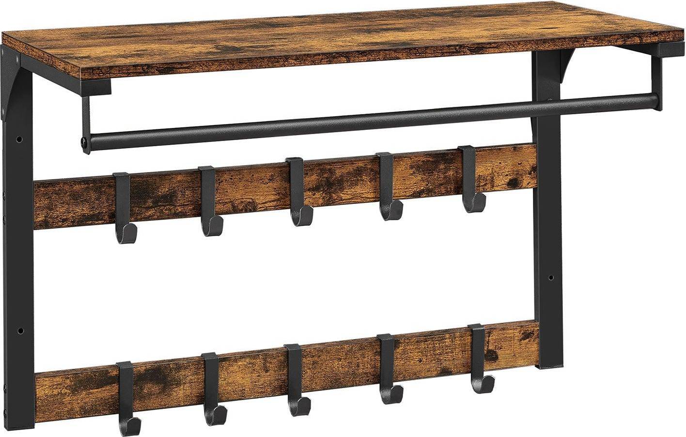 Wall-Mounted Rack with Shelf