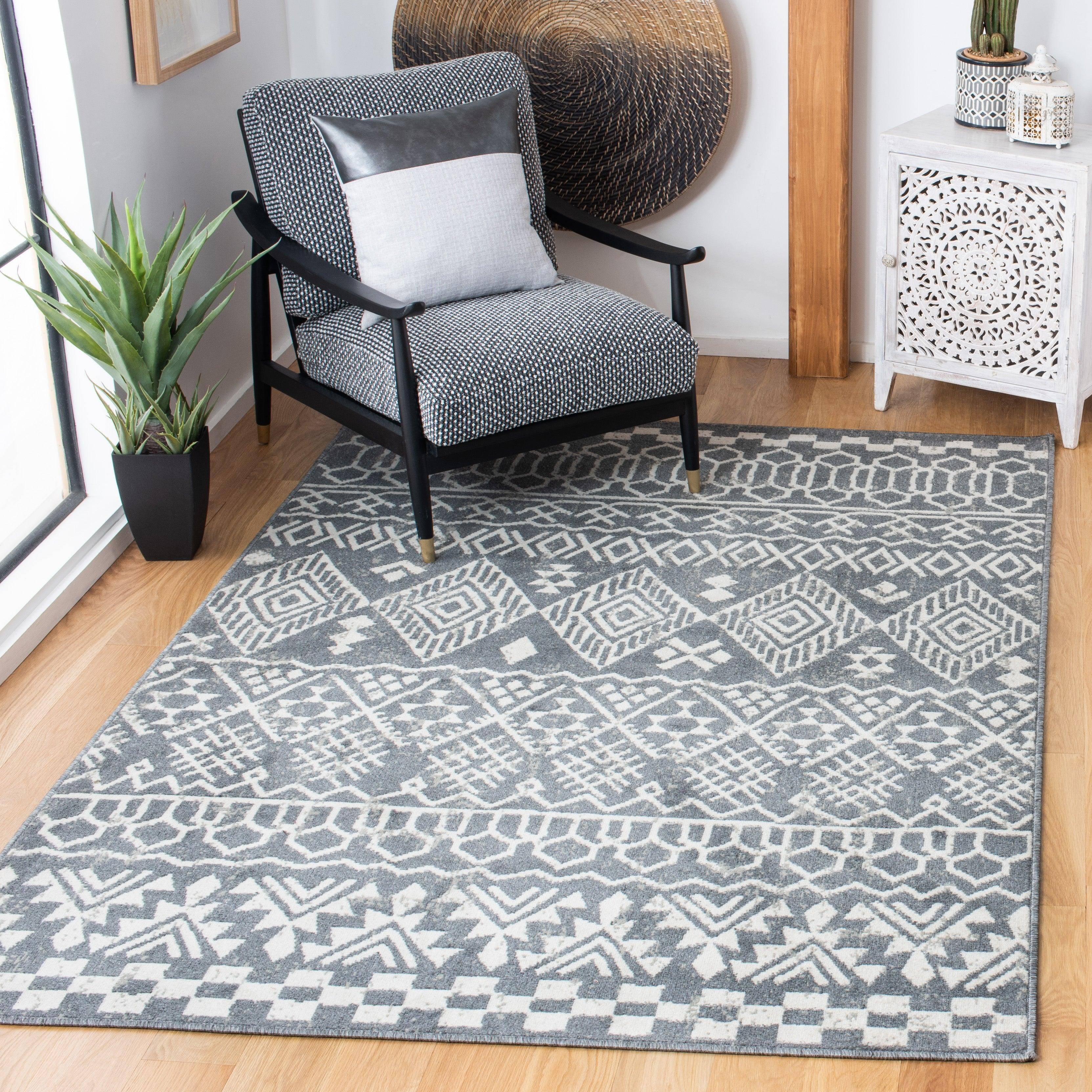 Safavieh Pyramid Zaide Moroccan Rug Gray, White