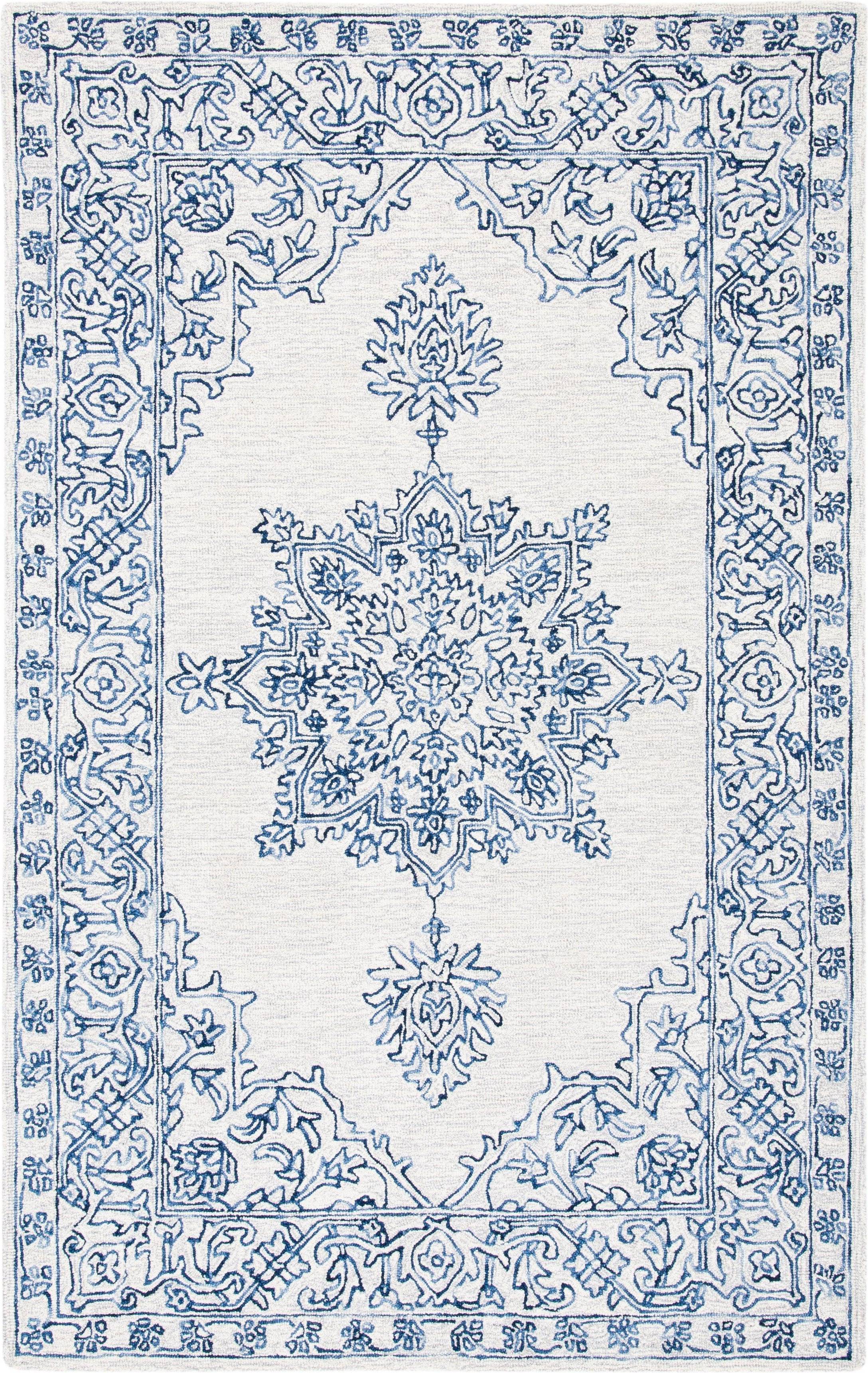 Safavieh Micro-Loop Collection White, Blue