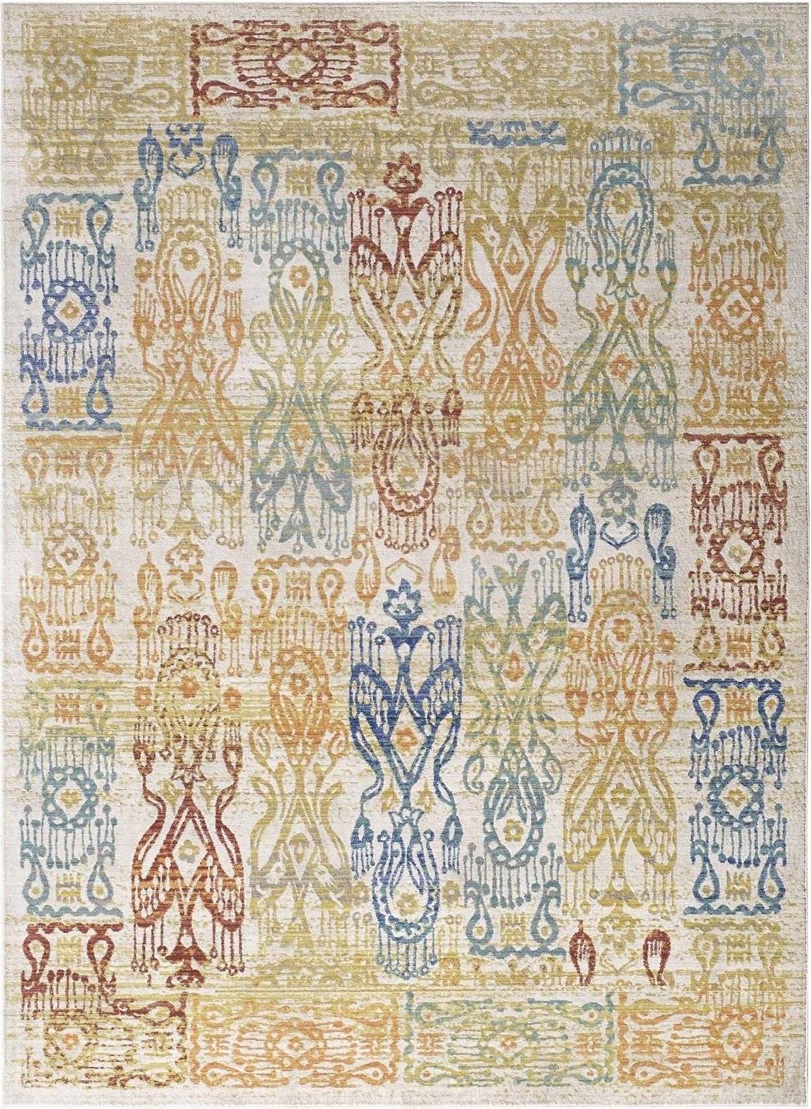 modway Solimar Collection Aztec Blue, Yellow, Multicolor, Gold