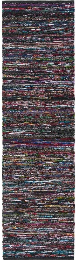 Safavieh Handmade Rag Rug Black, Multicolor, Red 27x"