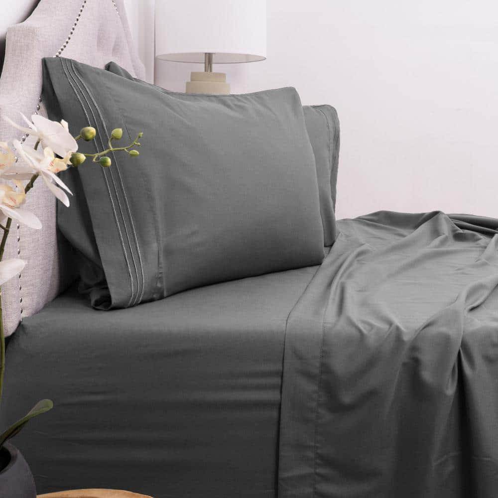 Sweet Home Collection 1500 Thread Count Bed Sheet Gray