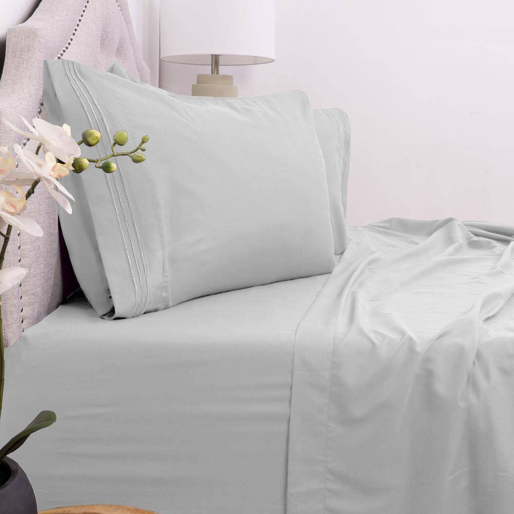Sweet Home Collection 1500 Thread Count Bed Sheet Multicolor, Silver