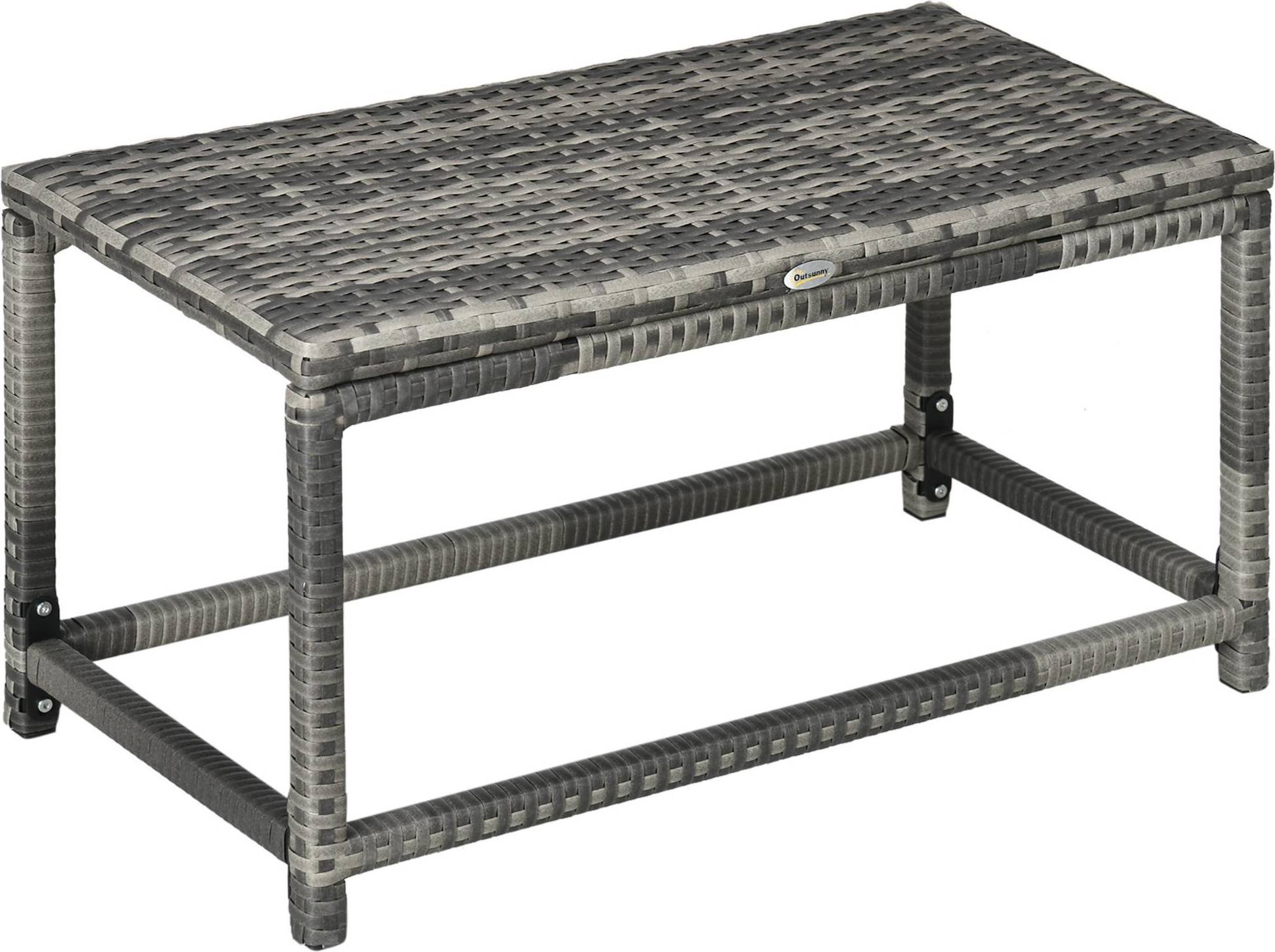 OutSunny Rattan Outdoor Coffee Table Mixed Grey