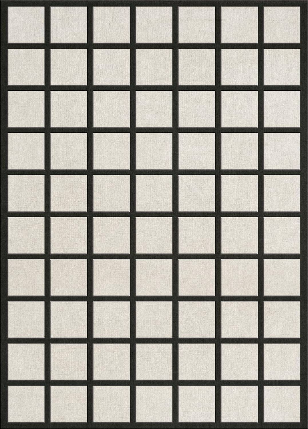 Avenue Checked Bone White Wool Rug