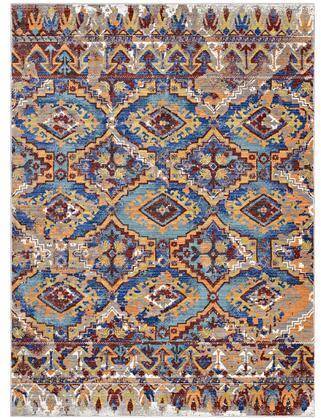 modway Centehua Collection R-1118A-58 Distressed Aztec Blue, Multicolor, Red