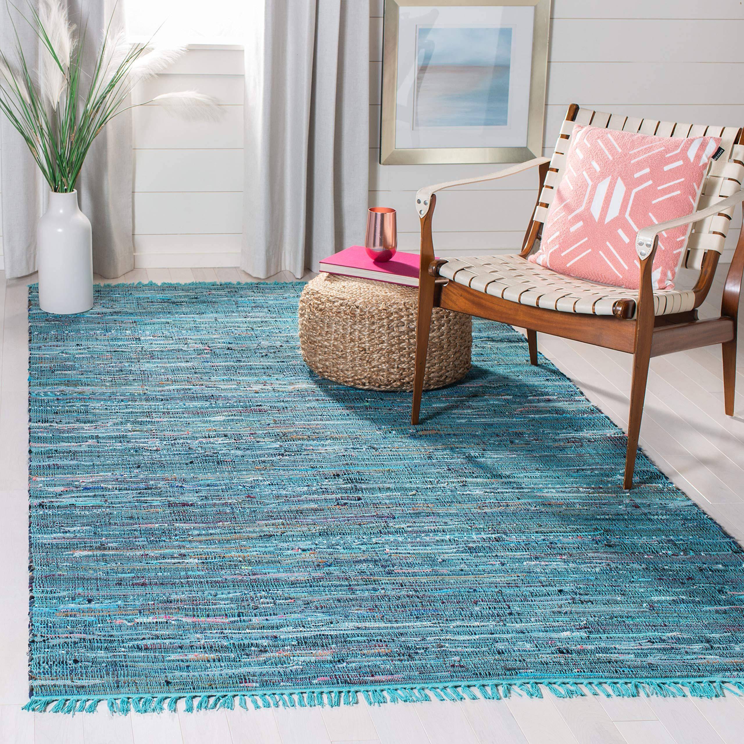 Safavieh Rag Rug Collection Blue, Multicolor 96x96"